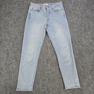 Levi's Premium Wedgie Straight Jeans Womens 28x27 Light Wash High Rise